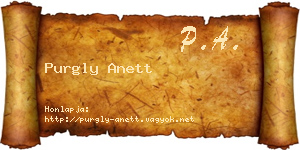 Purgly Anett névjegykártya